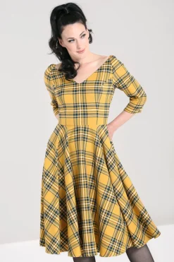 Hell Bunny Wither 50's Dress Mustard Best