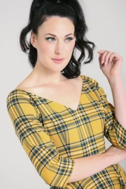 Hell Bunny Wither 50's Dress Mustard Best