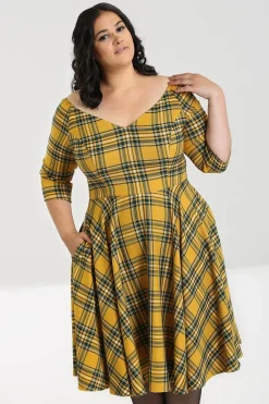 Hell Bunny Wither 50's Dress Mustard Best