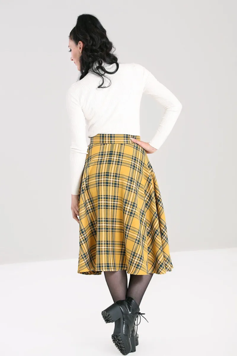 Hell Bunny Wither Skirt Mustard Discount