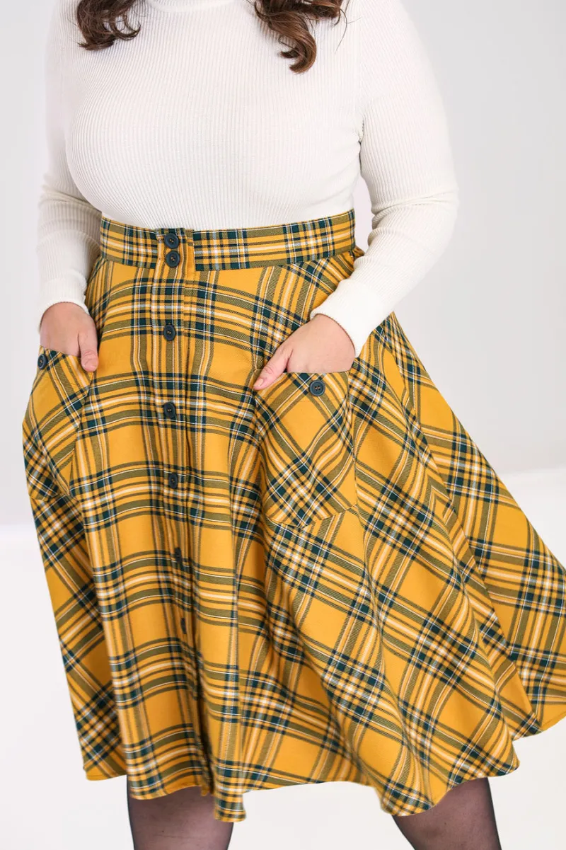 Hell Bunny Wither Skirt Mustard Discount