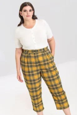 Hell Bunny Wither Trousers Mustard Hot