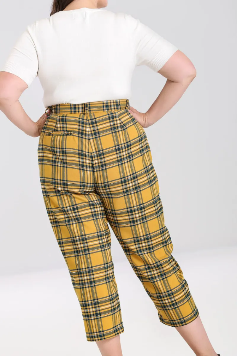 Hell Bunny Wither Trousers Mustard Hot