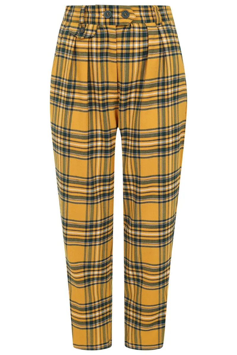 Hell Bunny Wither Trousers Mustard Hot