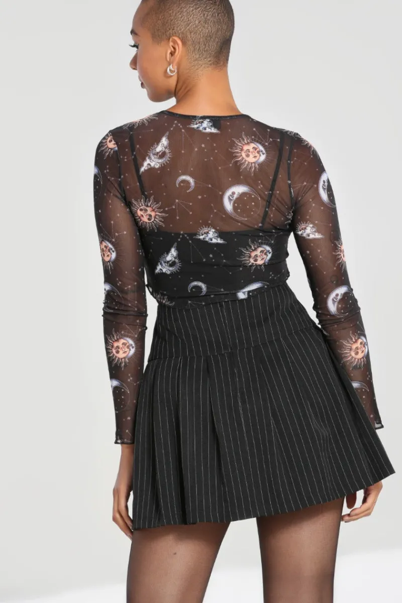 Hell Bunny Wolfie Mini Skirt Black New