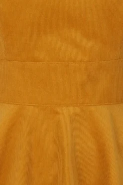 Hell Bunny Wonder Years Pinafore Dress Mustard New