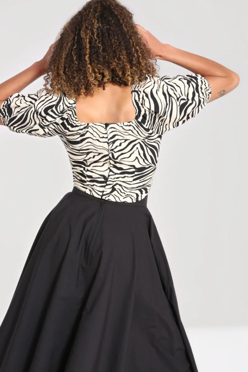 Hell Bunny Zebra Crop Top Ivory Hot
