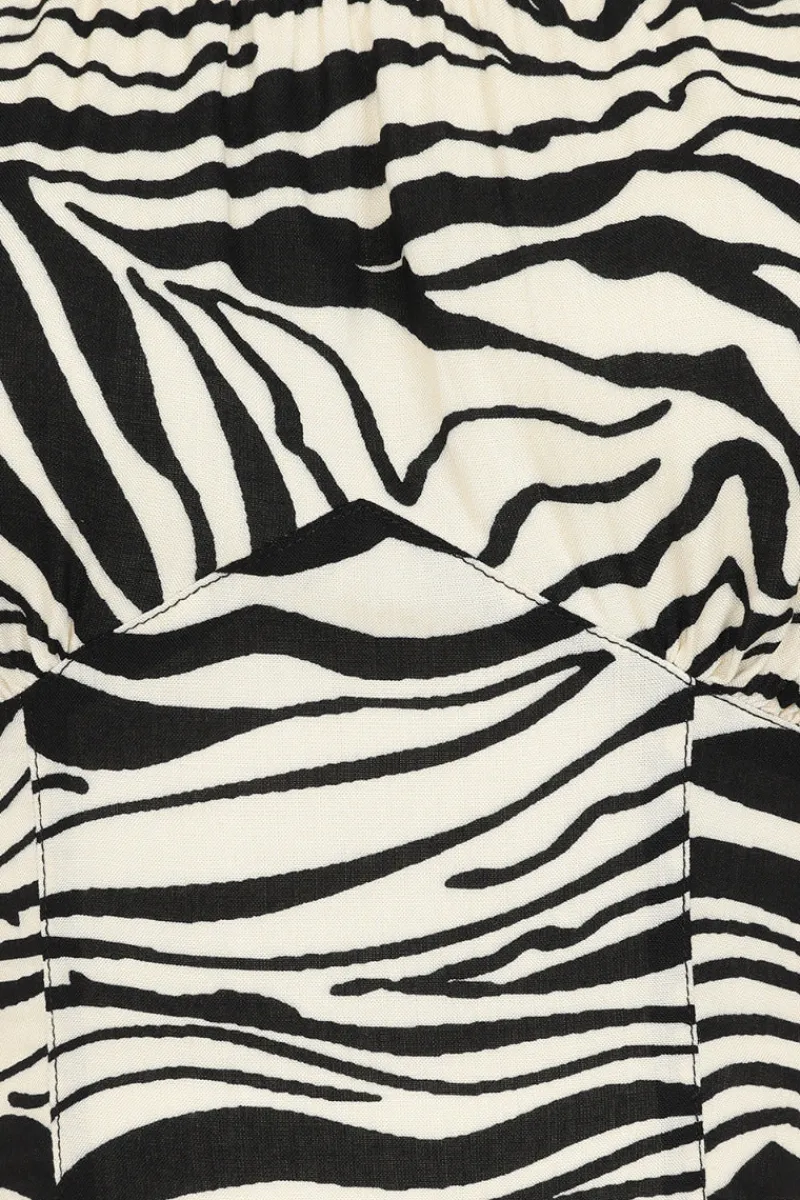 Hell Bunny Zebra Crop Top Ivory Hot