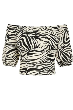 Hell Bunny Zebra Crop Top Ivory Hot