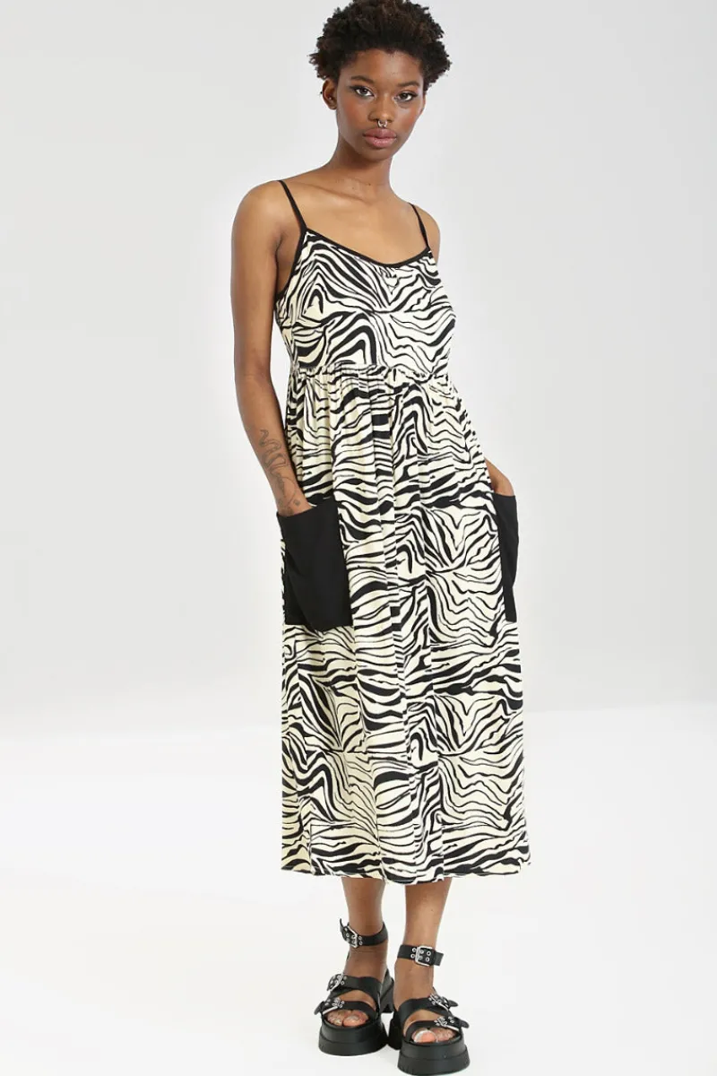 Hell Bunny Zebra Maxi Dress Ivory Best