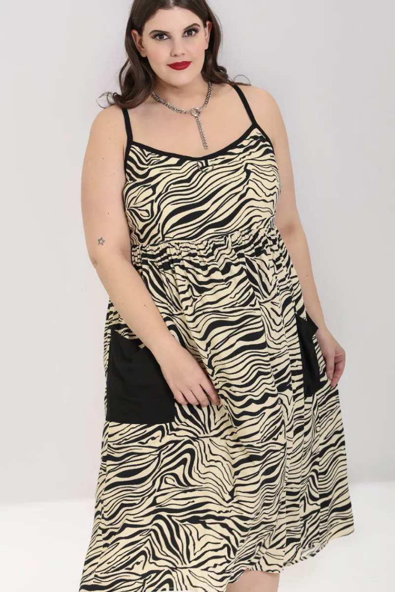 Hell Bunny Zebra Maxi Dress Ivory Best