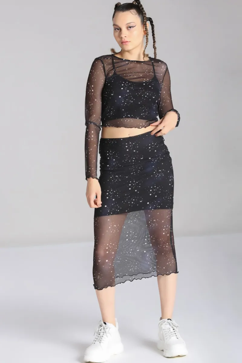Hell Bunny Zodiac Mesh Skirt Black Online