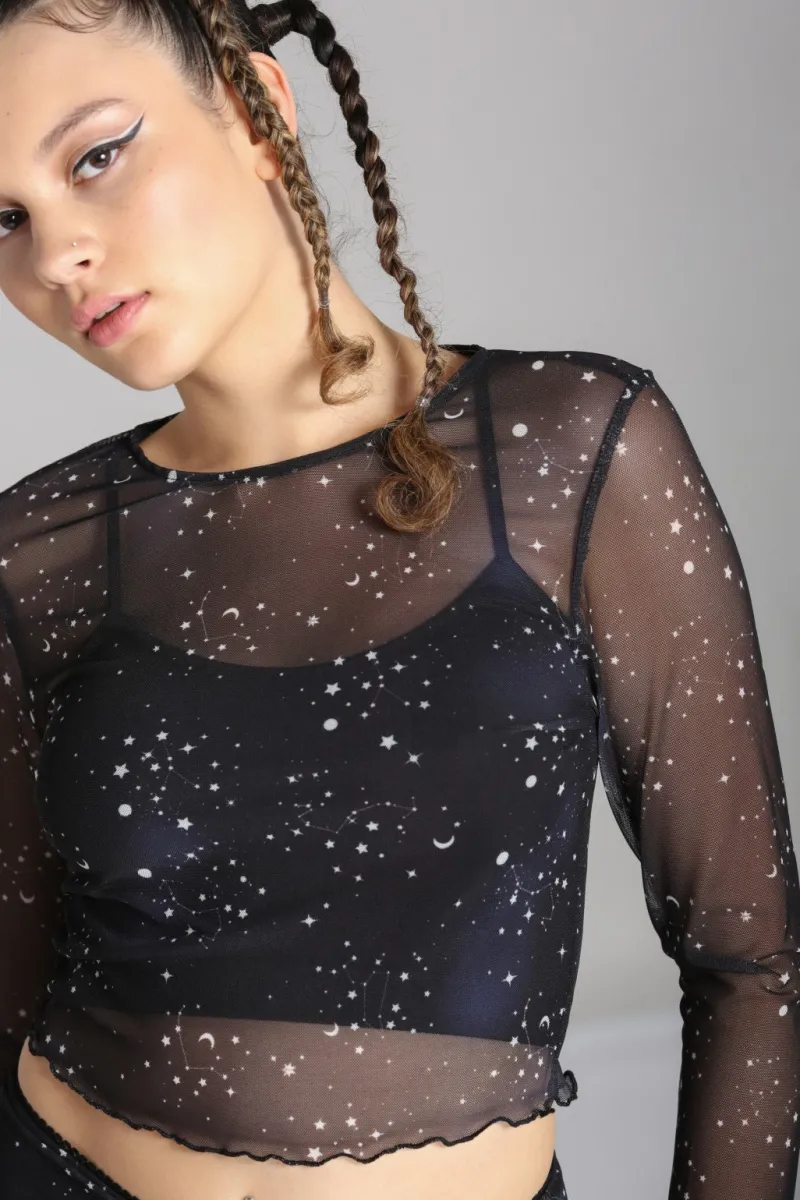Hell Bunny Zodiac Mesh Top Black Online