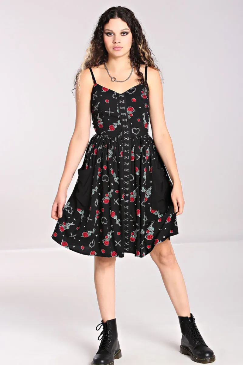 Hell Bunny Zoey Knee Dress Black Discount