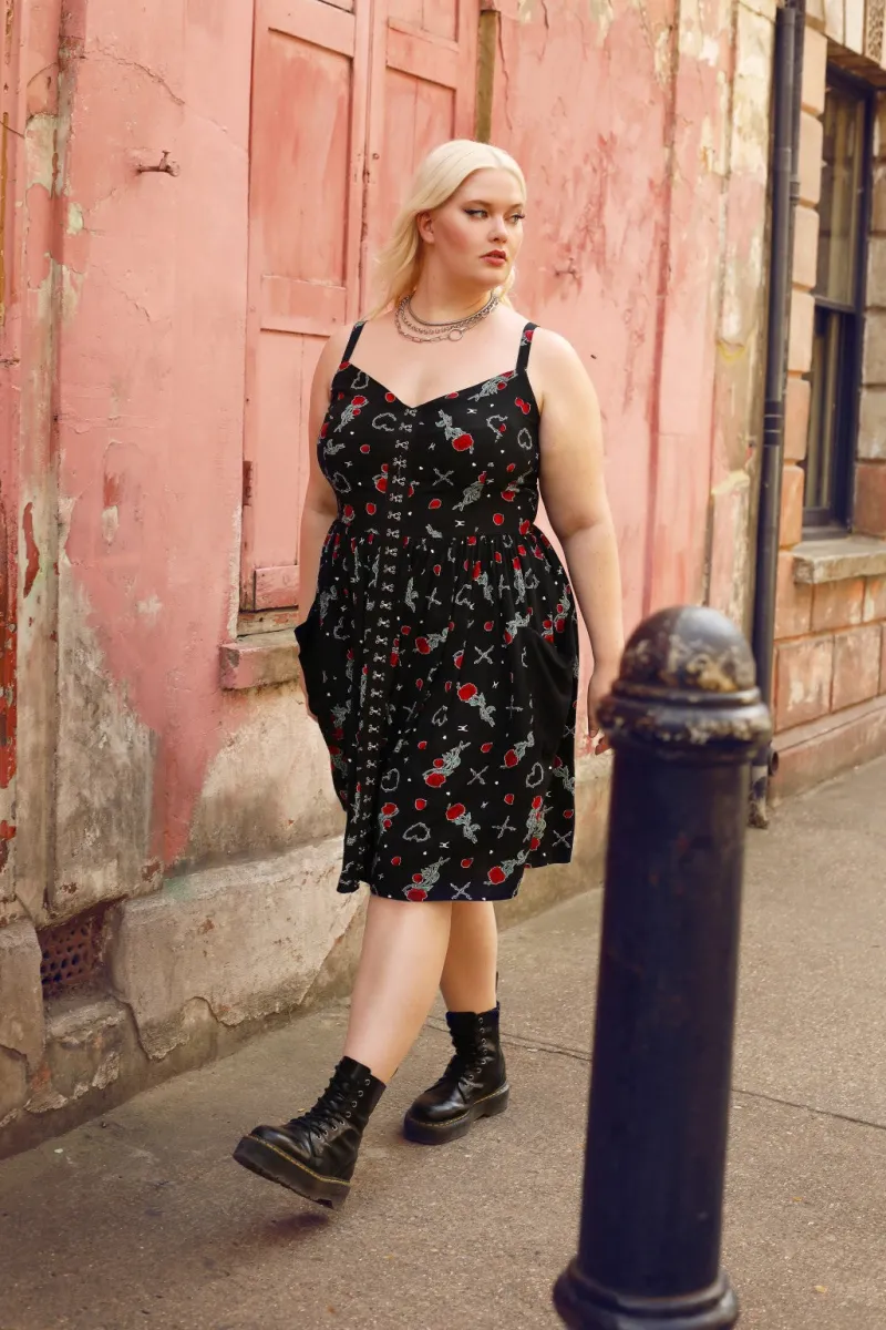 Hell Bunny Zoey Knee Dress Black Discount