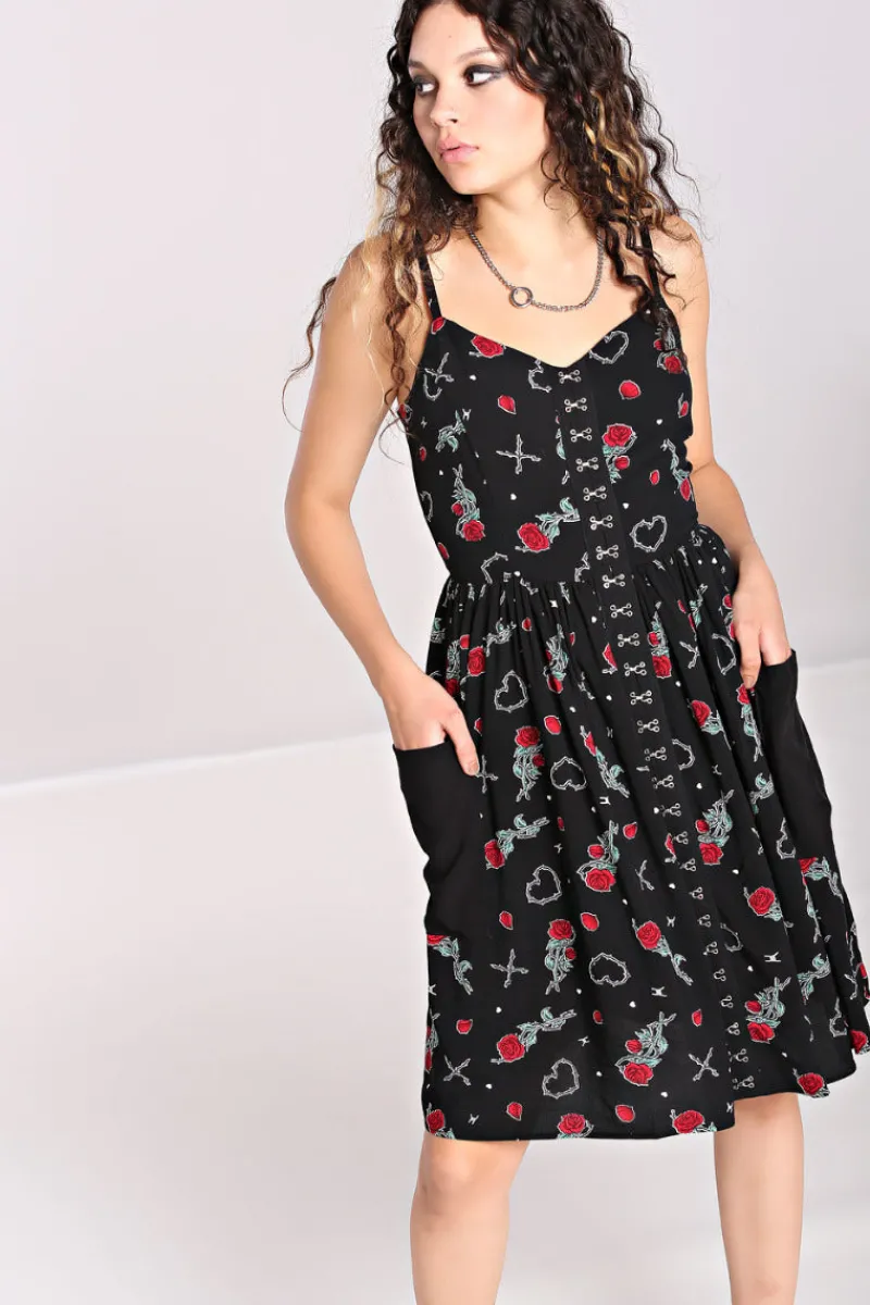 Hell Bunny Zoey Knee Dress Black Discount