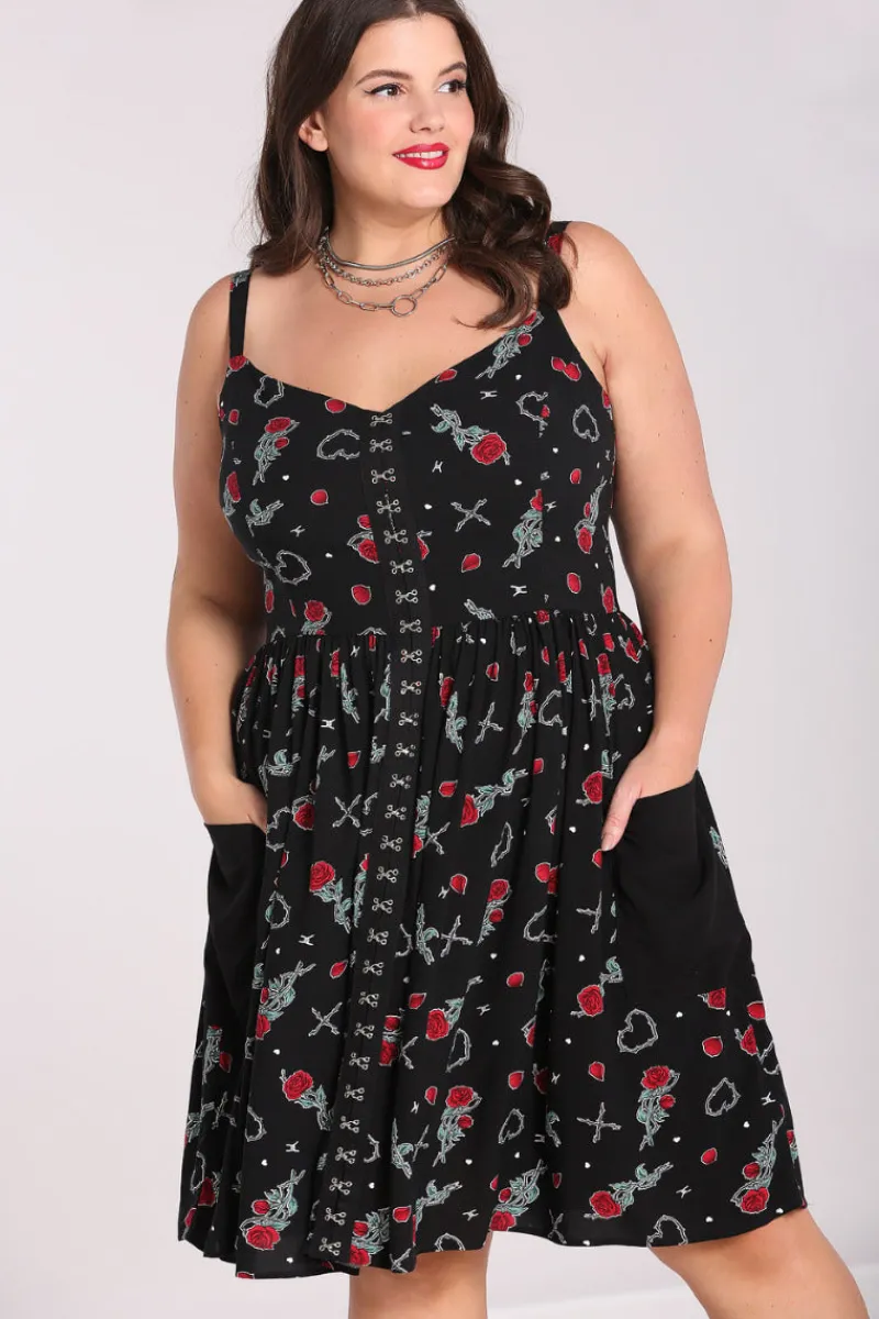 Hell Bunny Zoey Knee Dress Black Discount