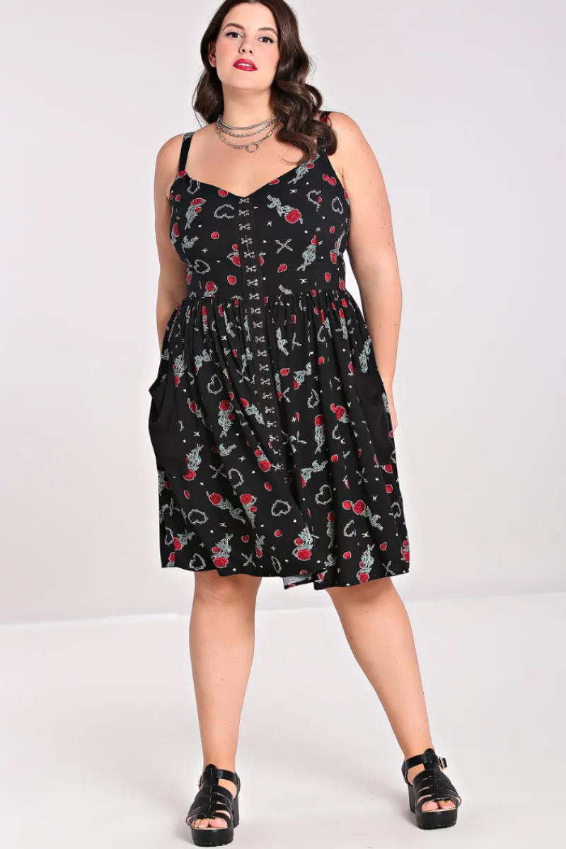 Hell Bunny Zoey Knee Dress Black Discount
