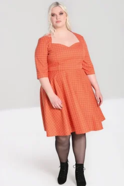 Hell Bunny Zora Mid Dress Orange Best