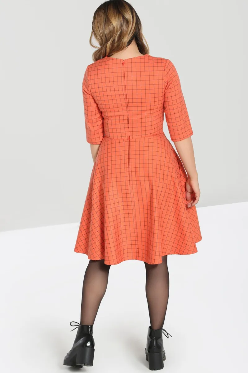 Hell Bunny Zora Mid Dress Orange Best