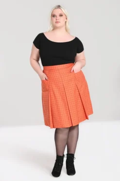 Hell Bunny Zora Skirt Orange New