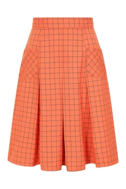 Hell Bunny Zora Skirt Orange New