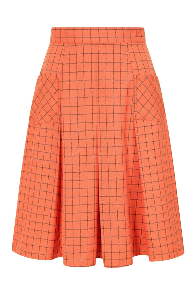 Hell Bunny Zora Skirt Orange New