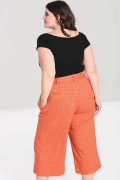 Hell Bunny Zora Trousers Orange Discount
