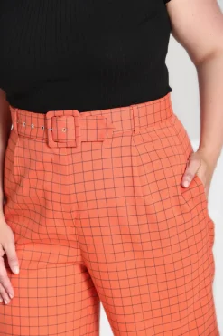 Hell Bunny Zora Trousers Orange Discount